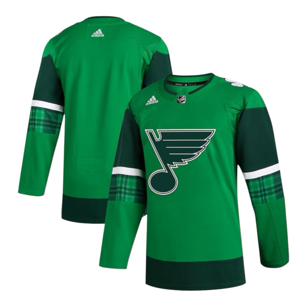 Adidas St Louis Blues Primegreen Jersey Sz 44 Kelly Green St Patricks Day 2023